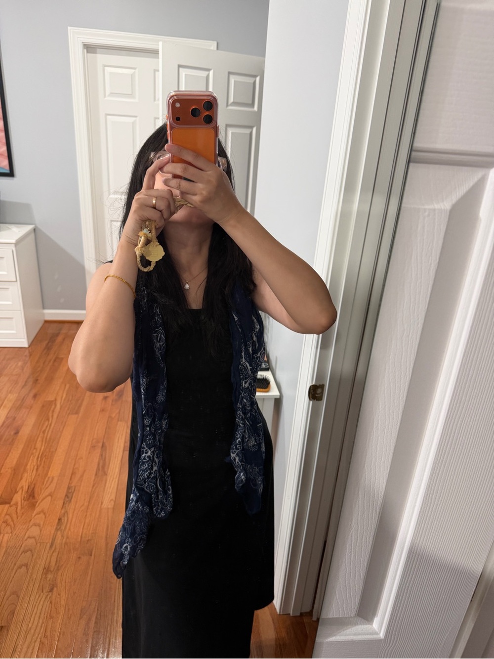 Women’s Navy Paisley Scarf